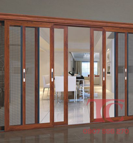 Cửa nhôm xingfa xếp lưới cao cấp